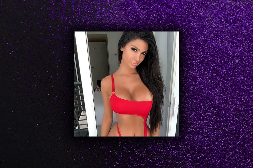 Veronica in red lingerie, in room strippers las vegas